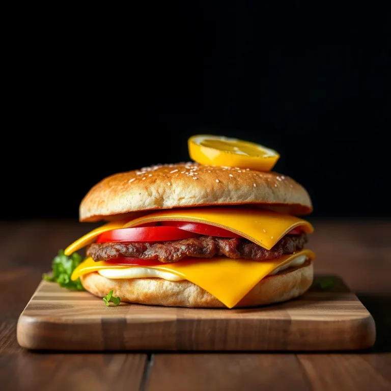 Delicious breakfast sandwich ready to eat