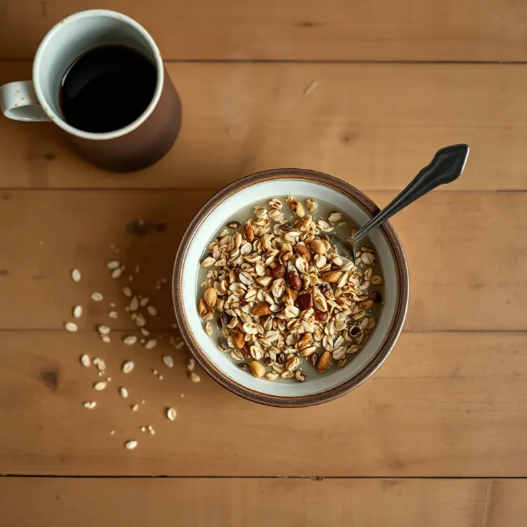 Homemade muesli served in a cozy morning kitchen setting
