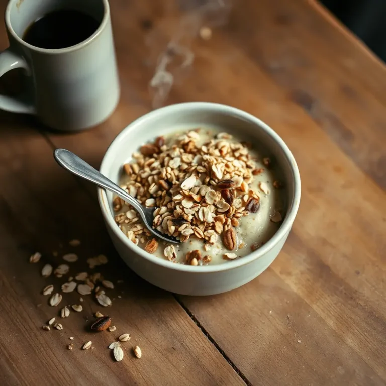 Homemade muesli served in a cozy morning kitchen setting