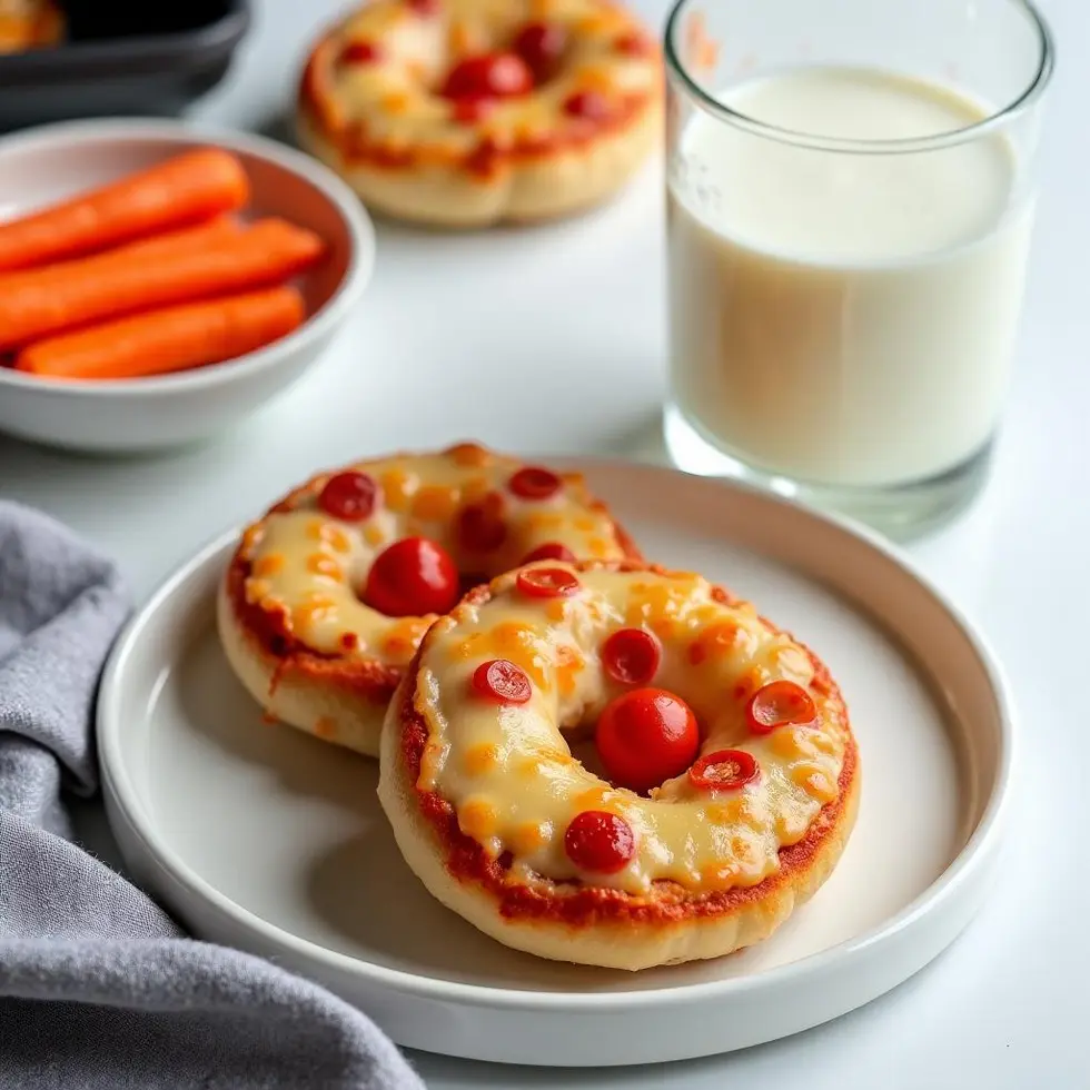 Preparing air fryer pizza bagel in a home kitchen
