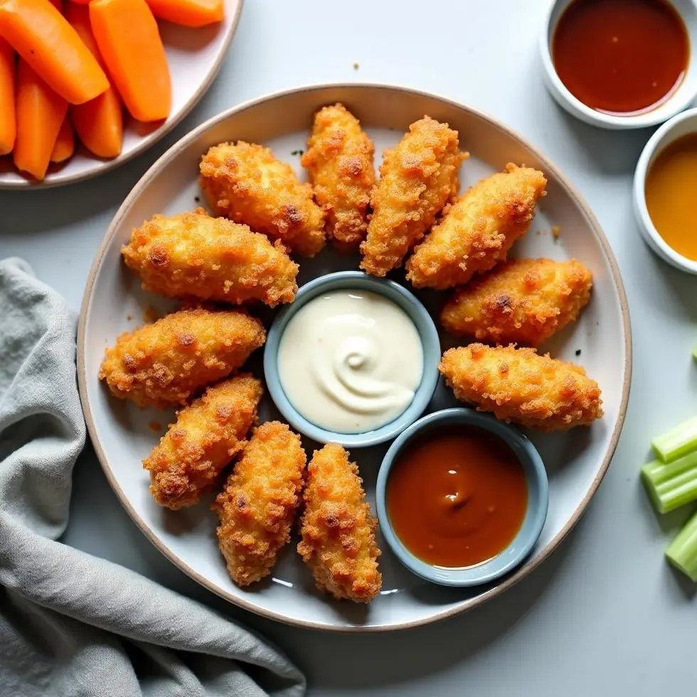 Preparing chicken bites in air fryer in a home kitchen
