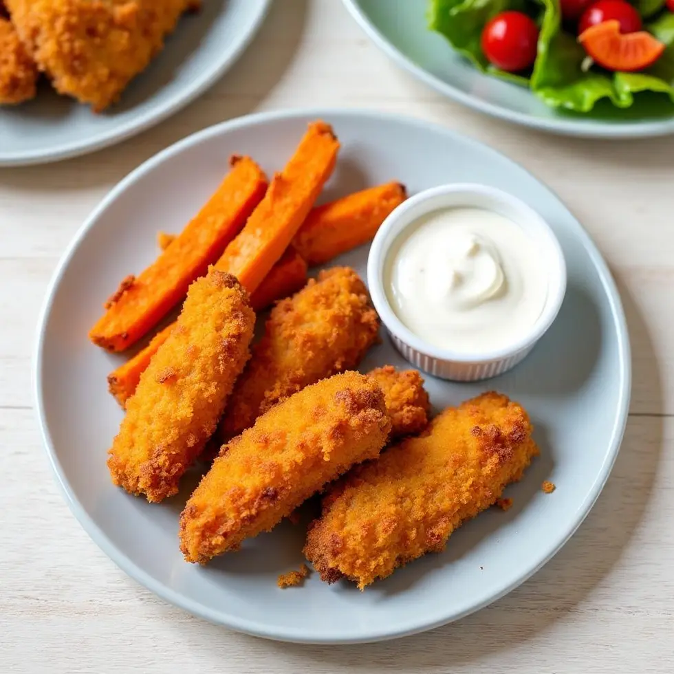 Preparing chicken tenders recipe air fryer in a home kitchen