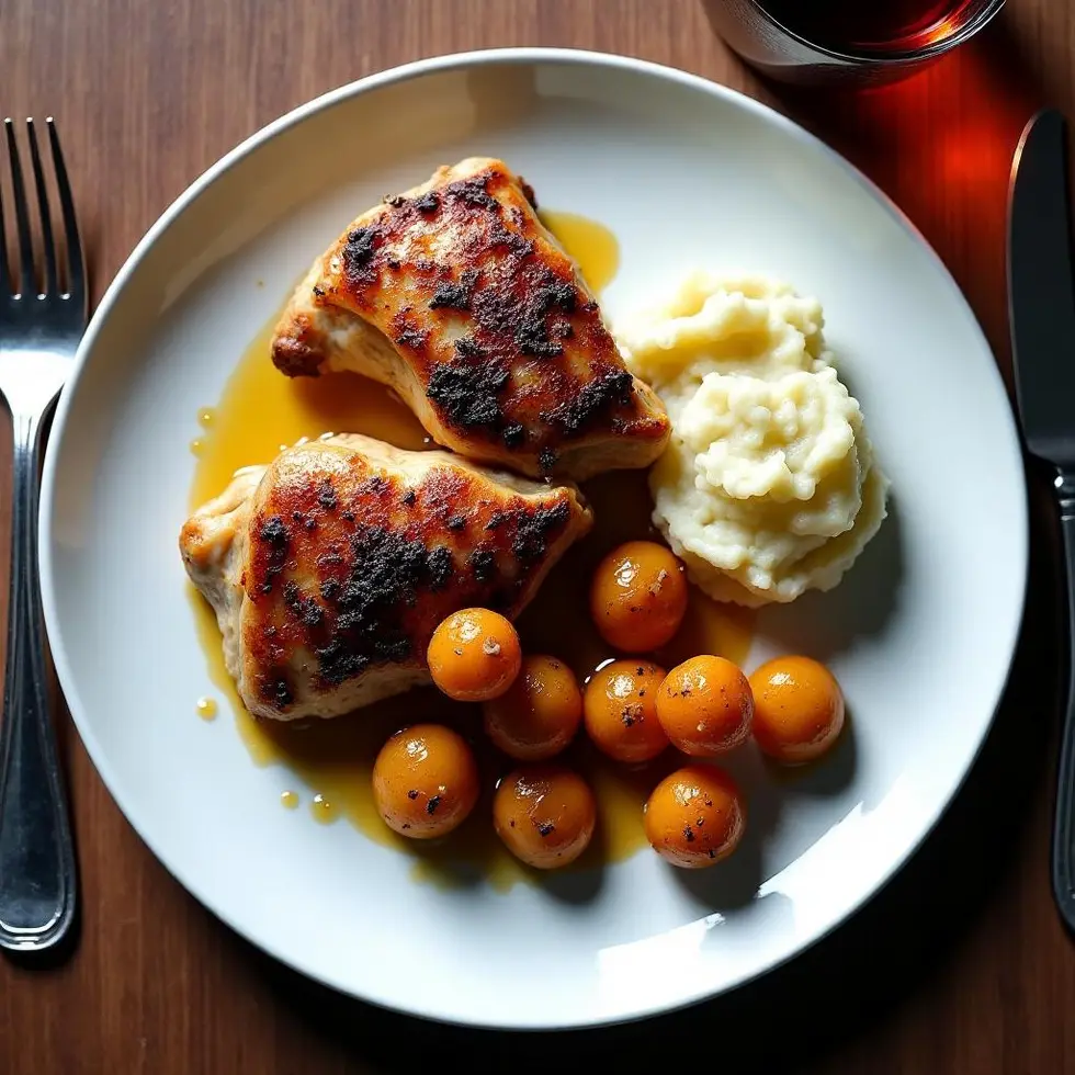 Preparing chicken thigh pan recipe in a home kitchen