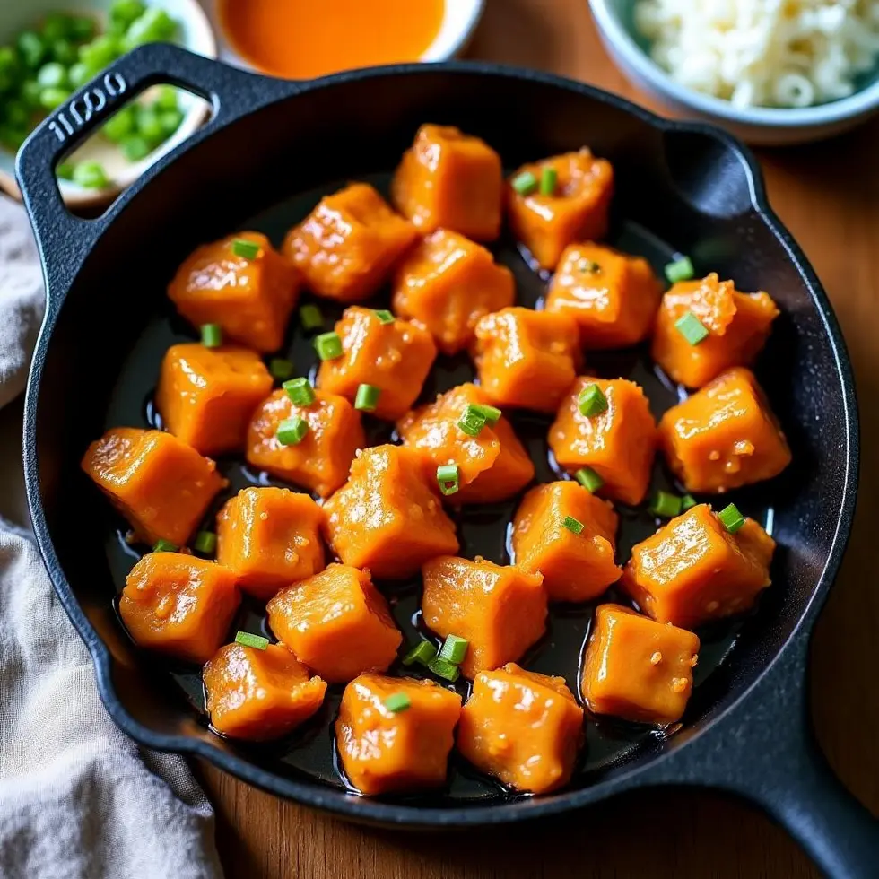 Preparing copycat panda express orange chicken recipe in a home kitchen