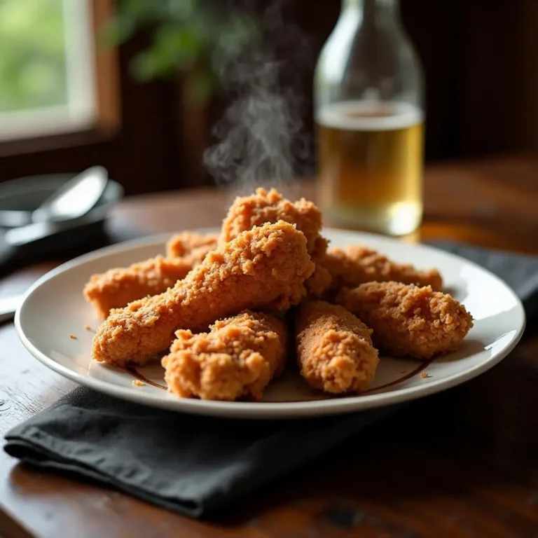 Homemade crispy fried chicken buttermilk recipe homemade served in a restaurant-style home plating setting