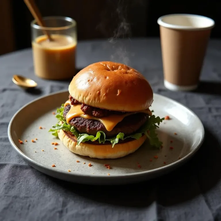 Homemade crispy smash burger recipe homemade served in a restaurant-style home plating setting