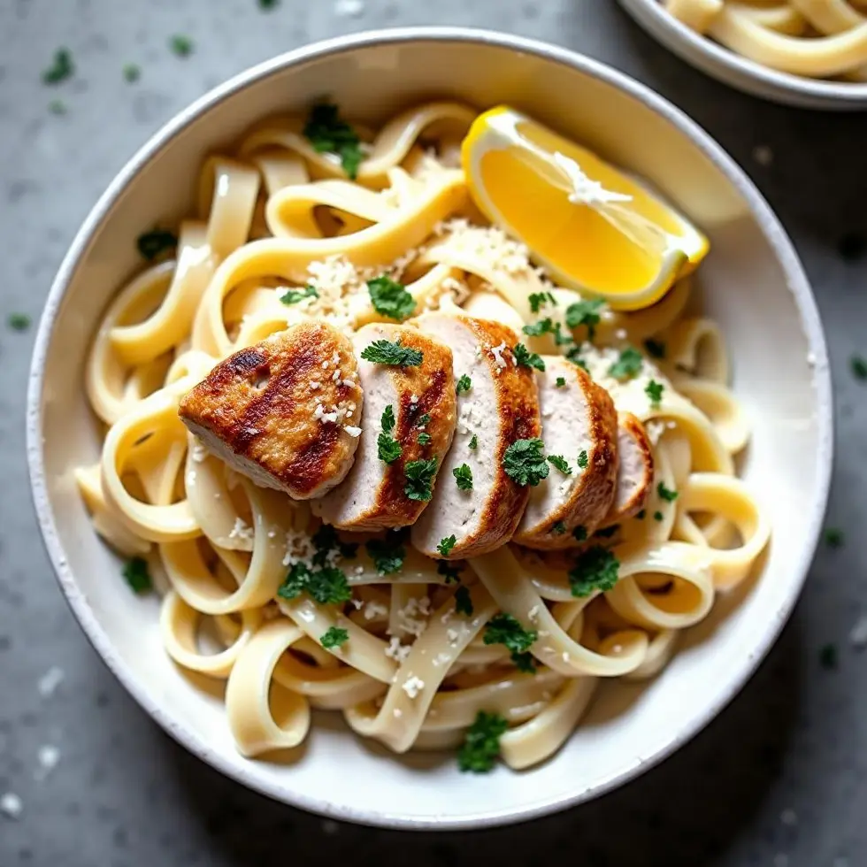 Preparing fettuccine recipe easy in a home kitchen