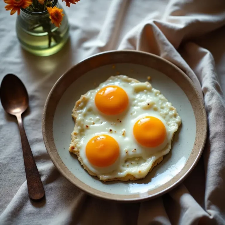Homemade fried eggs served in a cozy morning kitchen setting