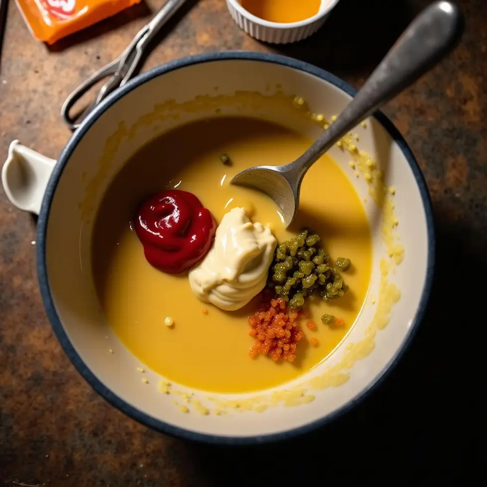 best burger sauce recipe served on a casual kitchen table