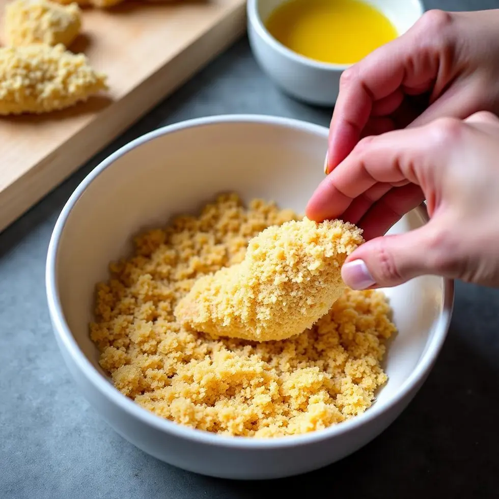 chicken tenders recipe air fryer served on a casual kitchen table