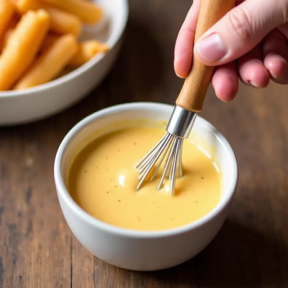 copycat raising cane's sauce recipe served on a casual kitchen table