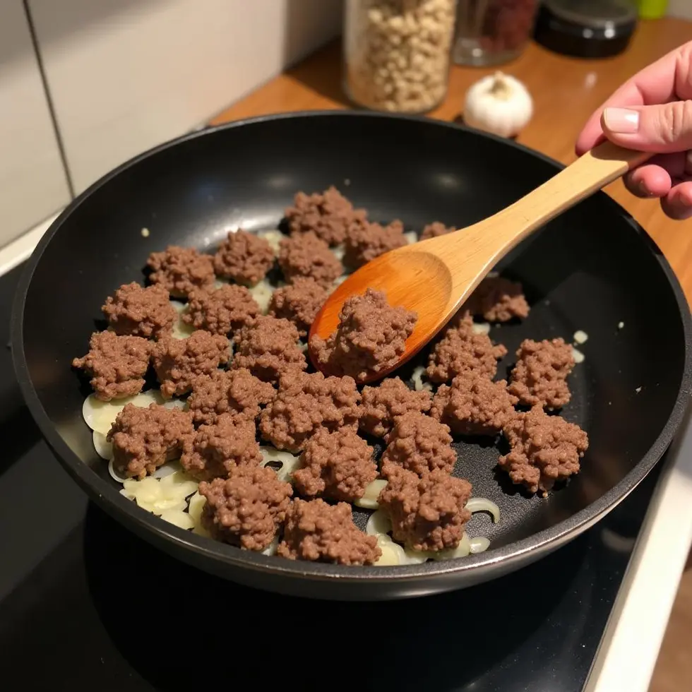 easy pasta ground beef recipes served on a casual kitchen table
