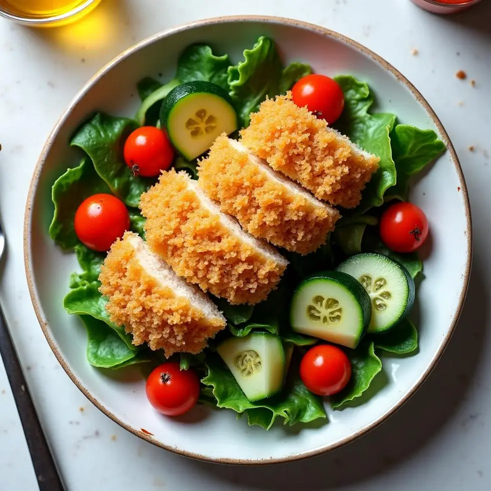 Preparing panko chicken air fryer in a home kitchen