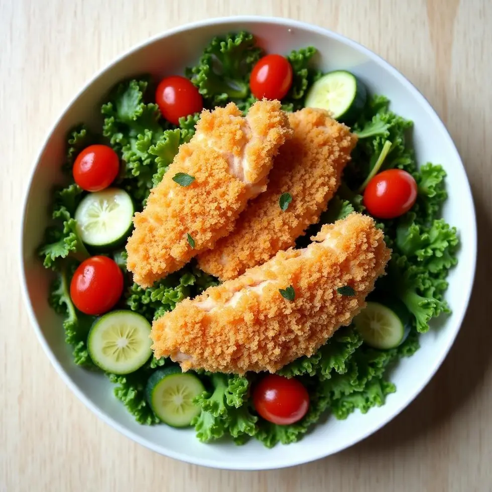 Preparing panko chicken air fryer in a home kitchen