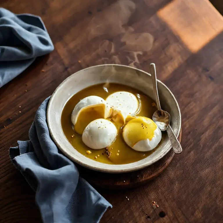 Homemade poached eggs served in a cozy morning kitchen setting