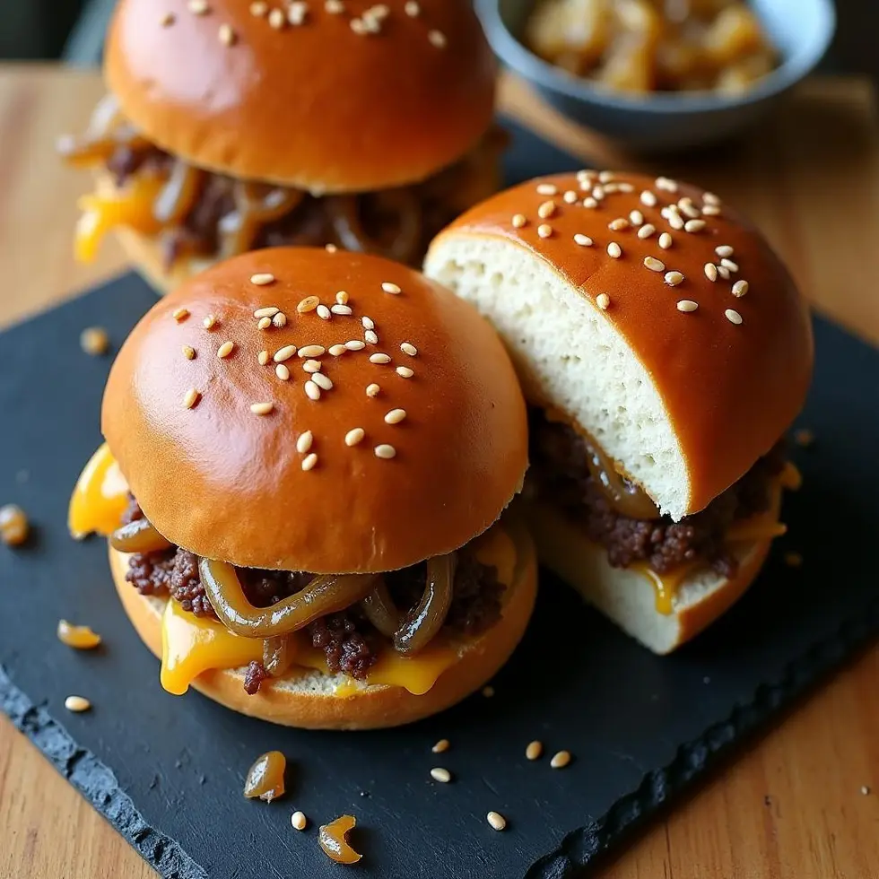 Preparing smash burger recipe with onions in a home kitchen