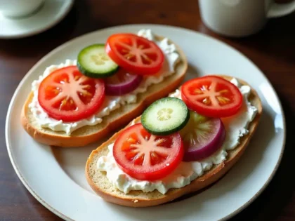 Bagel With Cream Cheese Breakfast Ideas recipe