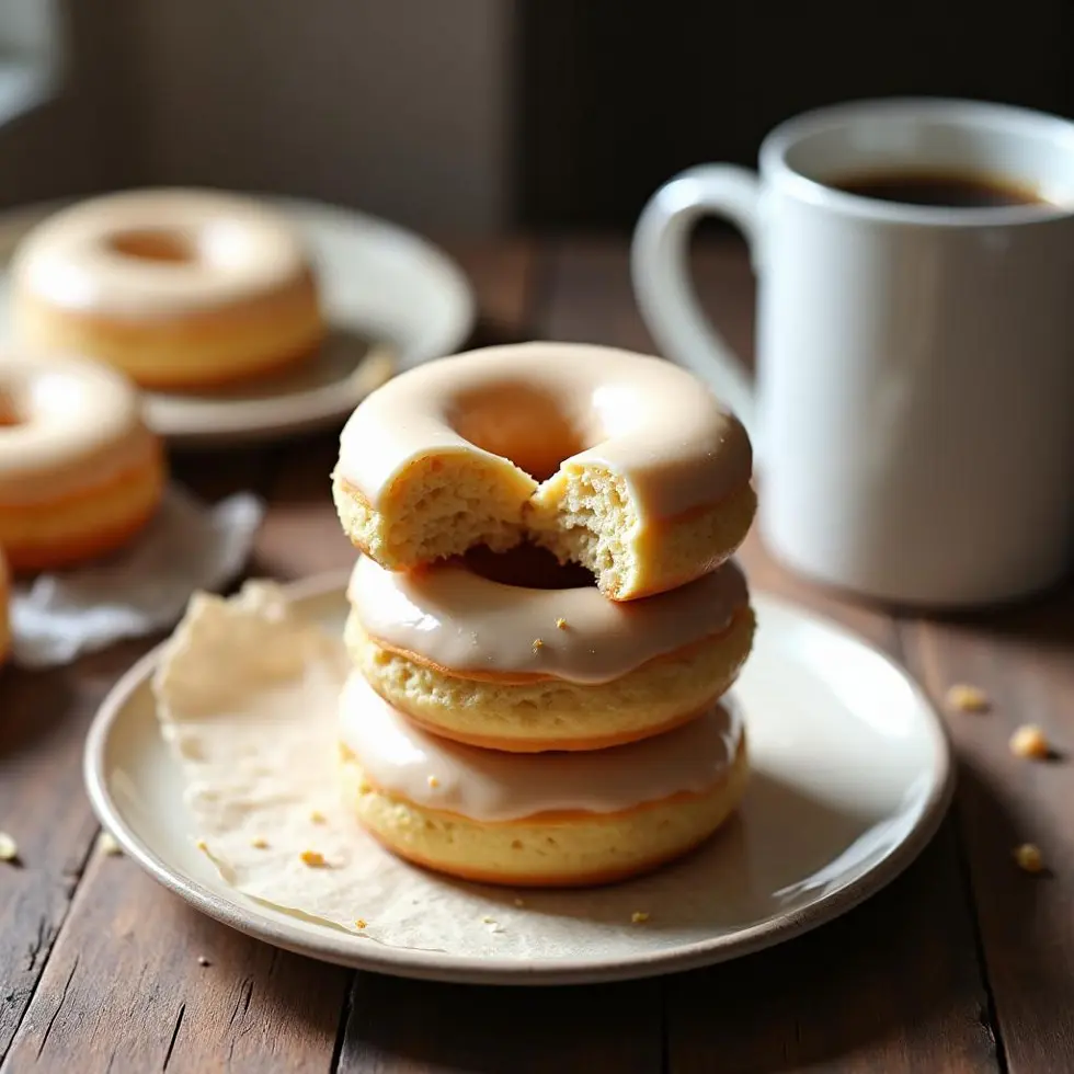 Preparing baked eggnog donuts recipe in a home kitchen