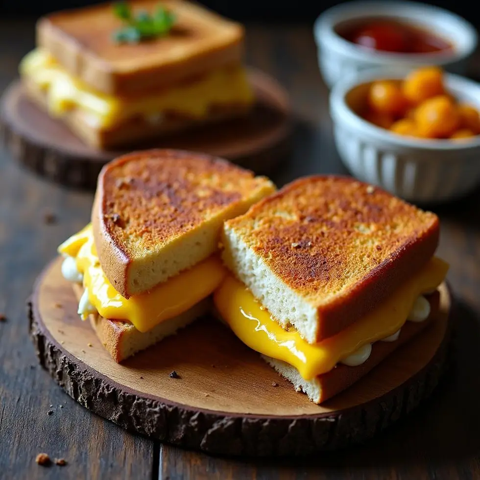 Preparing breakfast sandwich in a home kitchen