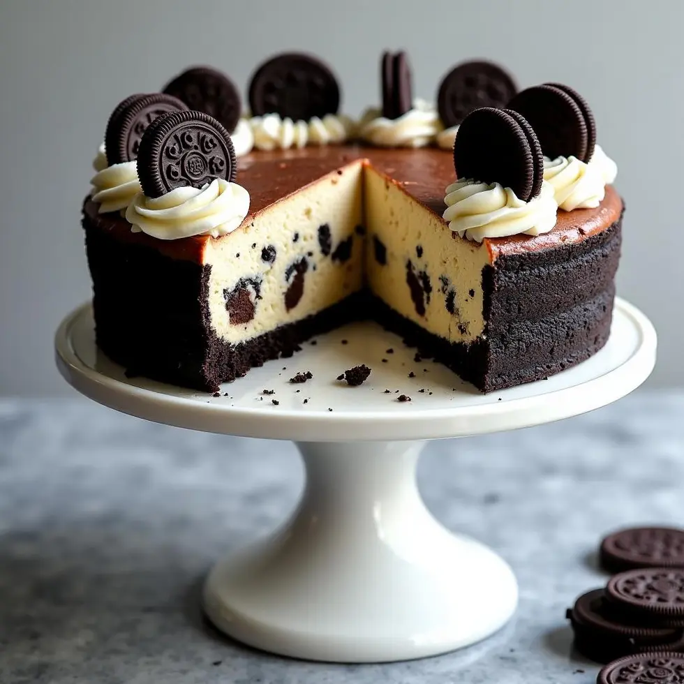 cheesecake factory oreo cheesecake copycat with oreo cheesecake recipe, cheesecake factory copycat dessert, cookies and