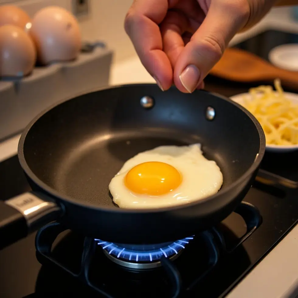 breakfast sandwich served on a casual kitchen table
