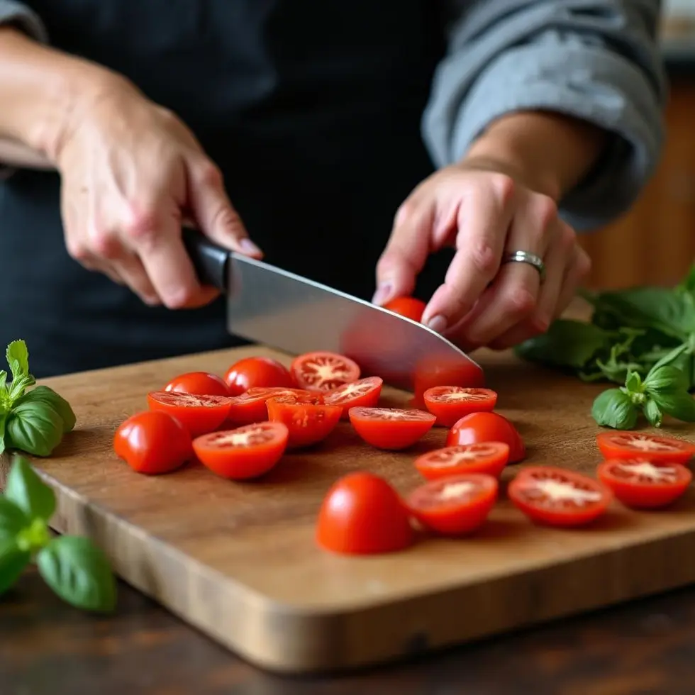 bruschetta breakfast served on a casual kitchen table