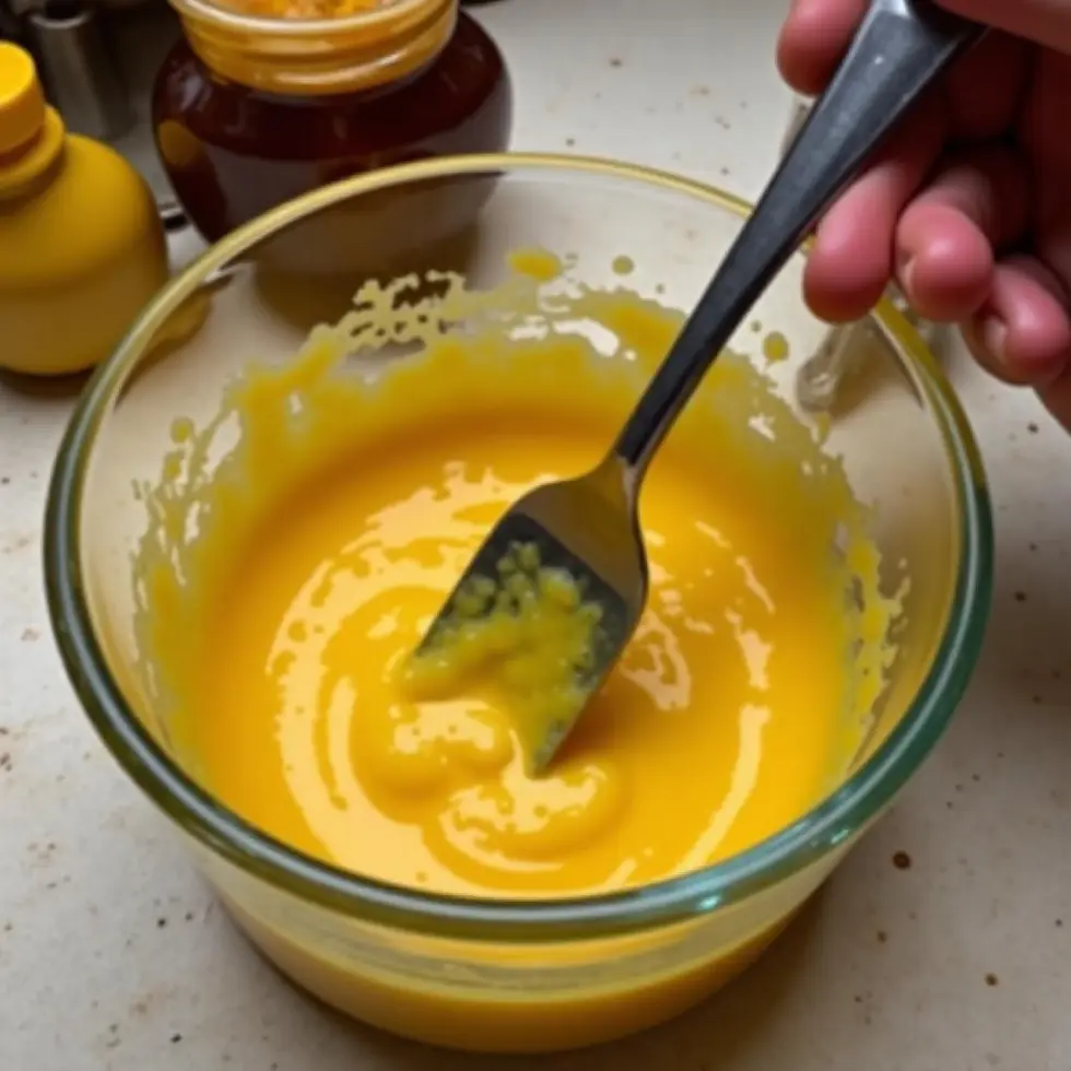 copycat chick fil a honey mustard sauce served on a casual kitchen table