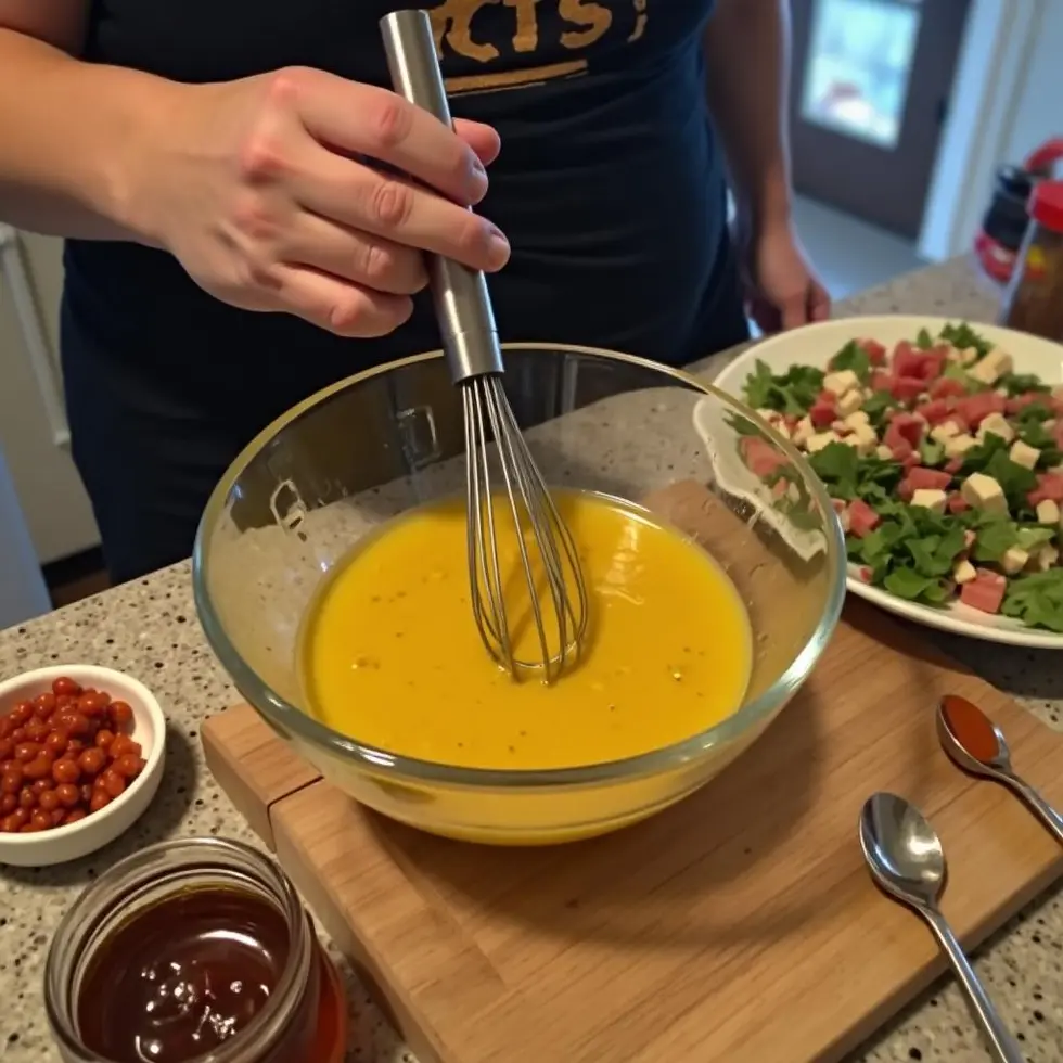 copycat chipotle honey vinaigrette served on a casual kitchen table