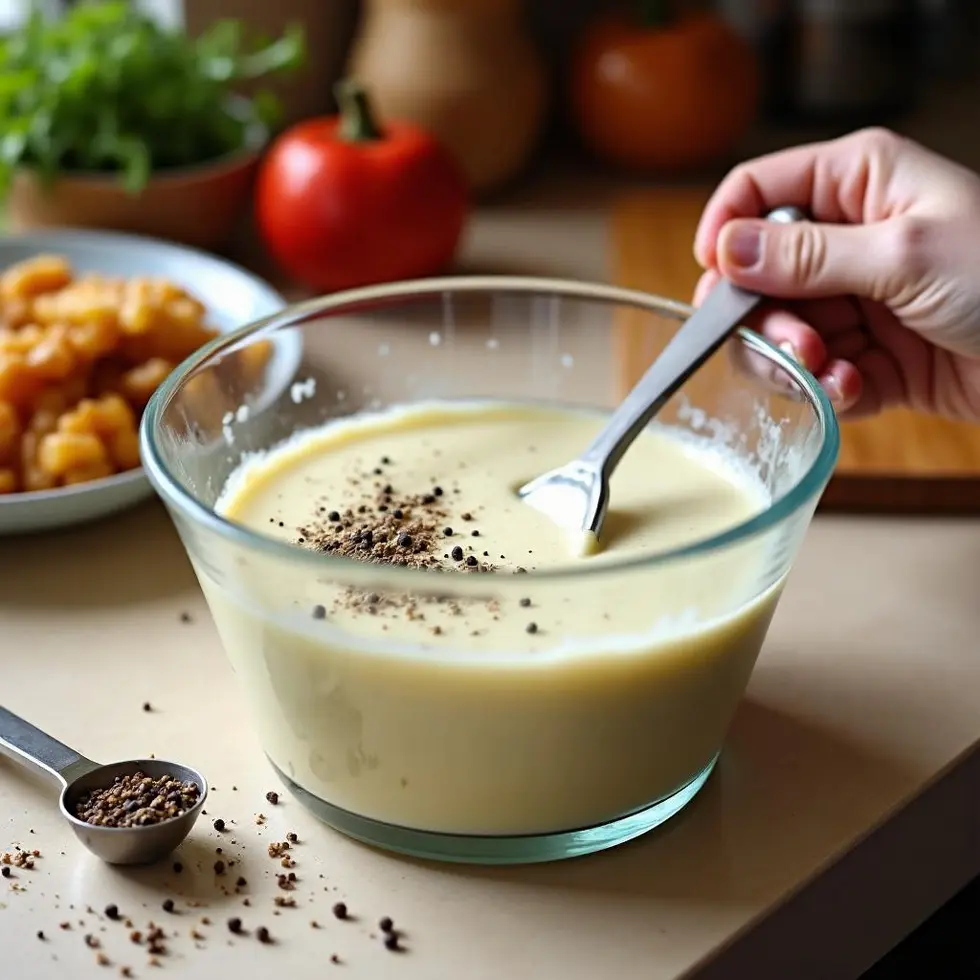 copycat popeyes blackened ranch sauce served on a casual kitchen table