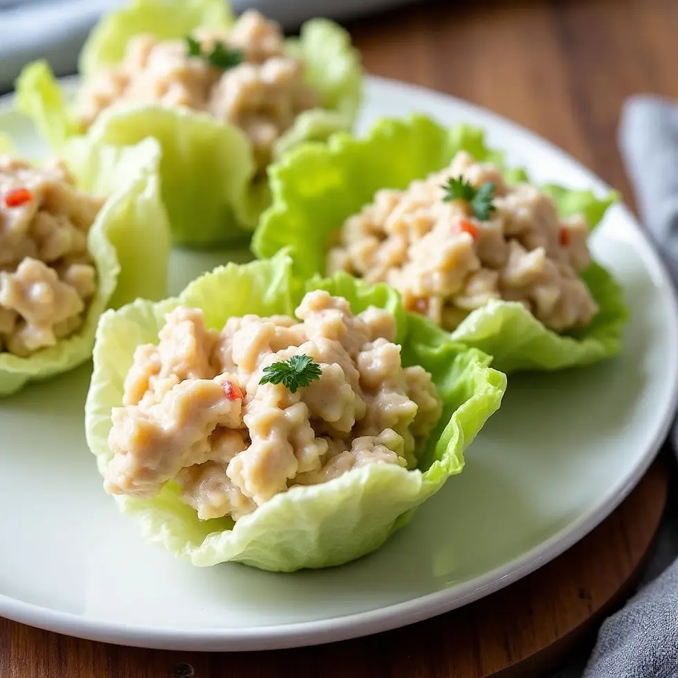A single serving of chicken salad chick copycat with a fork, ready to eat